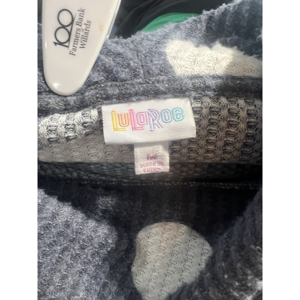 Lularoe Turtle Neck Sweater Size Medium Blue And White 53 - Picture 2 of 7